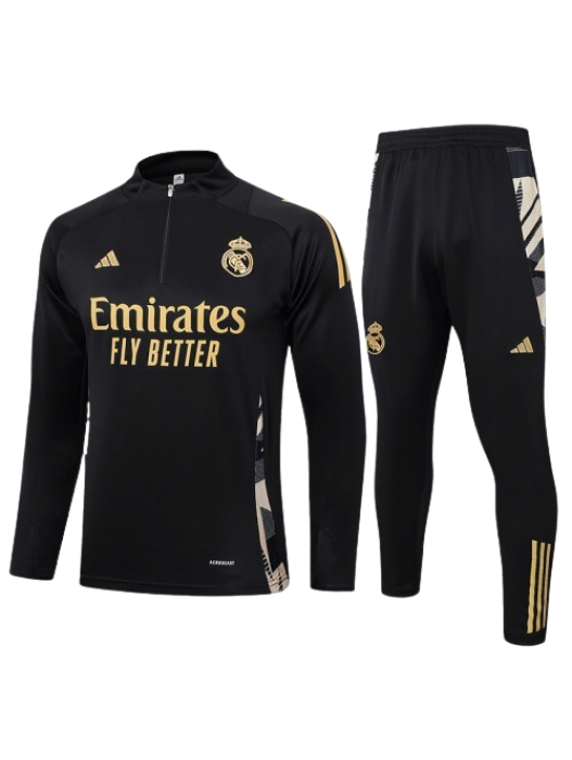 REAL MADRID KIDS BLACK TRACKSUIT 2024/2025