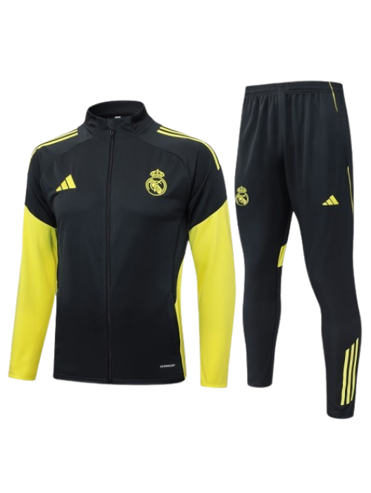 REAL MADRID DARK GRAY YELLOW JACKET SUIT 2025/2026