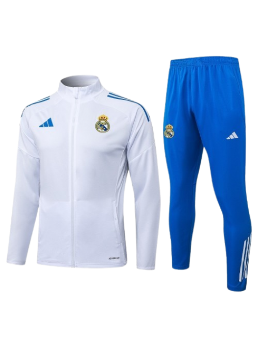 REAL MADRID WHITE BLUE JACKET SUIT 2025/2026