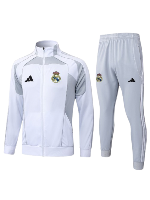 REAL MADRID WHITE GRAY JACKET SUIT 2025/2026