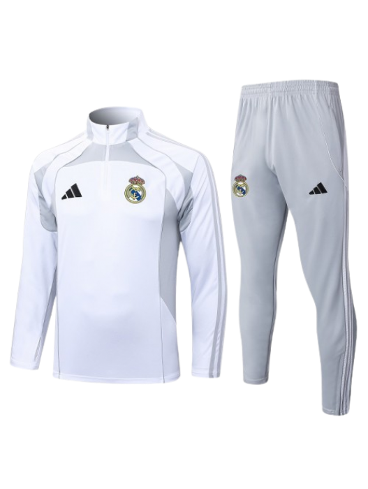 REAL MADRID WHITE GRAY TRACKSUIT 2025/2026