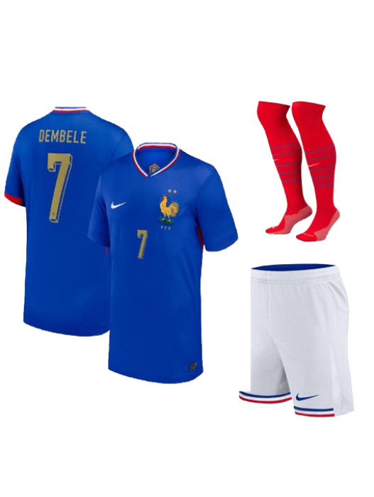 FRANCE KIDS HOME 2024 GOLD EDITION KIT OUSMANE DEMBÉLÉ #7
