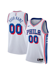 PHILADELPHIA 76ERS ASSOCIATION EDITION SWINGMAN JERSEY – WHITE – CUSTOM NAME & NUMBER