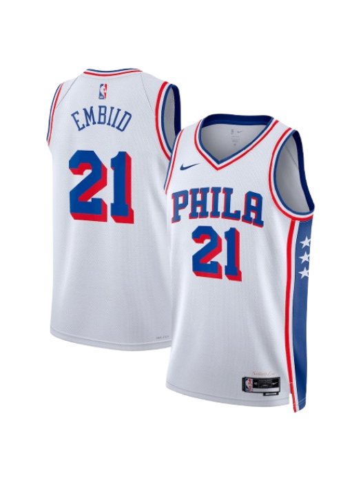 PHILADELPHIA 76ERS ASSOCIATION EDITION SWINGMAN JERSEY – WHITE – JOEL EMBIID