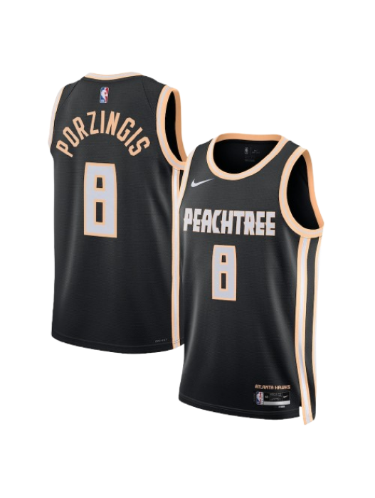 ATLANTA HAWKS 2025/26 CITY EDITION SWINGMAN JERSEY – BLACK – KRISTAPS PORZIŅĢIS