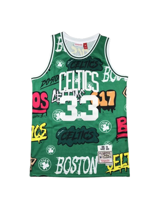 BOSTON CELTICS Slap Sticker Jersey  LARRY BIRD 1985-86