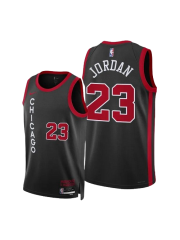 Chicago Bulls Black City Edition Swingman Jersey #23 Michael Jordan 2024
