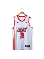 Miami Heat White Retro Swingman CLASSIC EDITION Jersey #3 Dwyane Wade