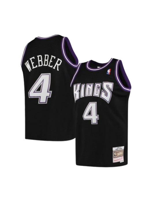 Sacramento Kings Hardwood Classics Black Swingman Jersey #04 Chris Webber 2000/2001