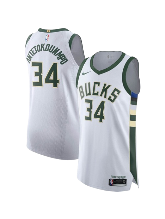 MILWAUKEE BUCKS ASSOCIATION EDITION SWINGMAN JERSEY – WHITE – GIANNIS ANTETOKOUNMPO