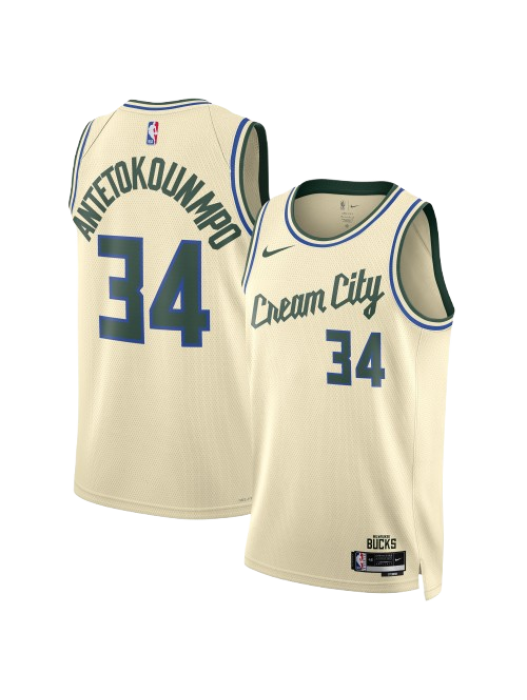 MILWAUKEE BUCKS 2025/26 CITY EDITION SWINGMAN JERSEY – CREAM – GIANNIS ANTETOKOUNMPO