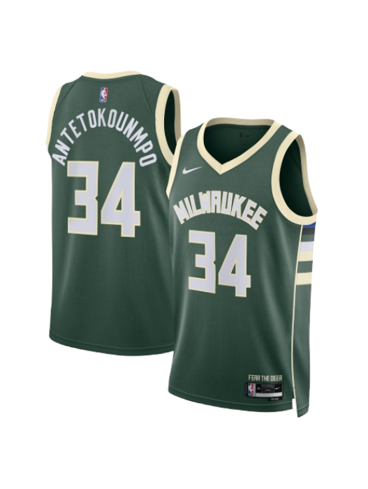 MILWAUKEE BUCKS ICON EDITION SWINGMAN JERSEY – HUNTER GREEN – GIANNIS ANTETOKOUNMPO