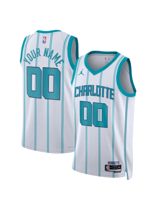 CHARLOTTE HORNETS ASSOCIATION EDITION SWINGMAN JERSEY – WHITE – CUSTOM NAME & NUMBER