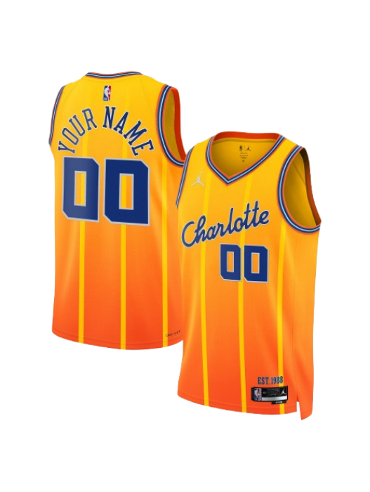 CHARLOTTE HORNETS 2025/26 CITY EDITION SWINGMAN JERSEY – GOLD – CUSTOM NAME & NUMBER