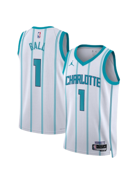 CHARLOTTE HORNETS ASSOCIATION EDITION SWINGMAN JERSEY – WHITE – LAMELO BALL