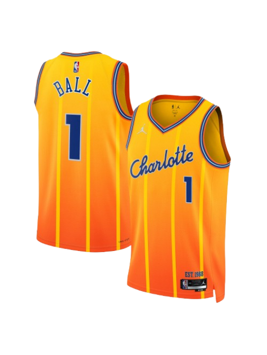 CHARLOTTE HORNETS 2025/26 CITY EDITION SWINGMAN JERSEY – GOLD – LAMELO BALL