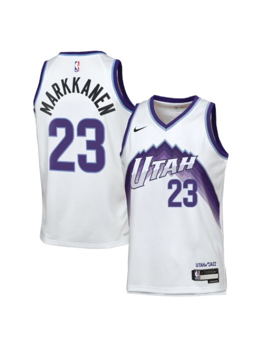 UTAH JAZZ ASSOCIATION EDITION SWINGMAN JERSEY – WHITE – LAURI MARKKANEN