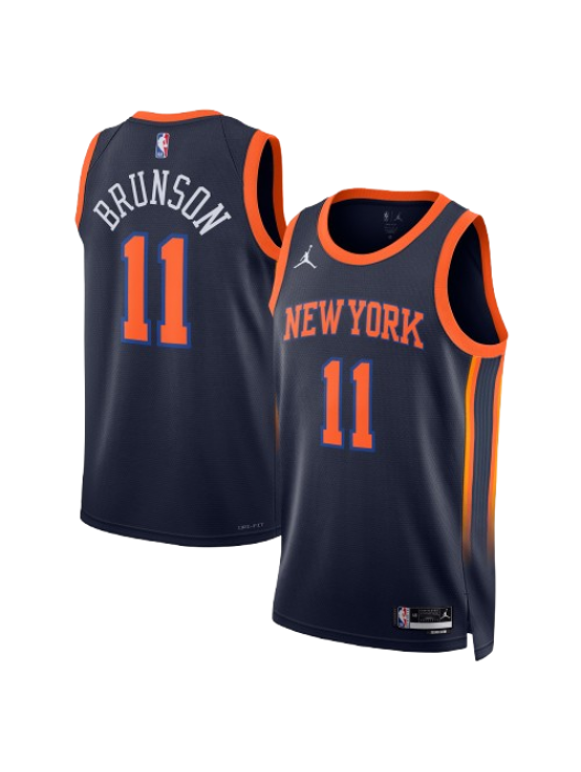 NEW YORK KNICKS STATEMENT EDITION SWINGMAN JERSEY – NAVY – JALEN BRUNSON