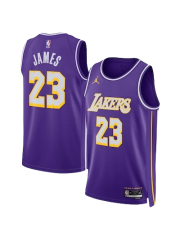 LOS ANGELES LAKERS STATEMENT EDITION SWINGMAN JERSEY – PURPLE – LEBRON JAMES