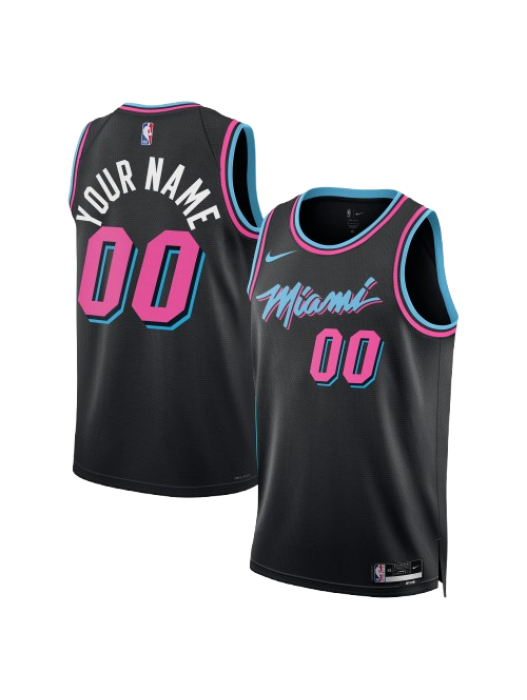 MIAMI HEAT 2025/26 CITY EDITION SWINGMAN JERSEY – BLACK – CUSTOM NAME & NUMBER
