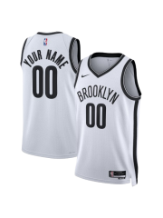 BROOKLYN NETS ASSOCIATION EDITION SWINGMAN JERSEY – WHITE – CUSTOM NAME & NUMBER