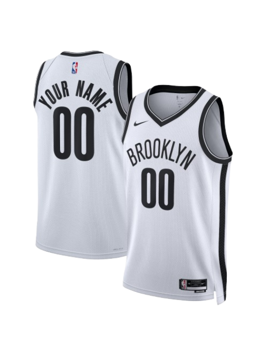 BROOKLYN NETS ASSOCIATION EDITION SWINGMAN JERSEY – WHITE – CUSTOM NAME & NUMBER