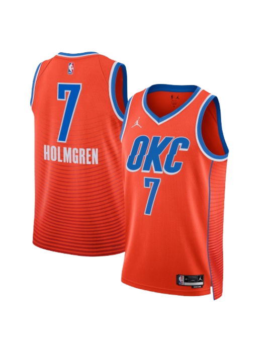 OKLAHOMA CITY THUNDER STATEMENT EDITION SWINGMAN JERSEY – ORANGE – CHET HOLMGREN