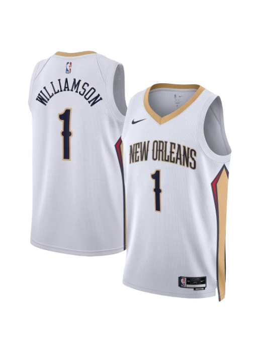 NEW ORLEANS PELICANS ASSOCIATION EDITION SWINGMAN JERSEY – WHITE – ZION WILLIAMSON