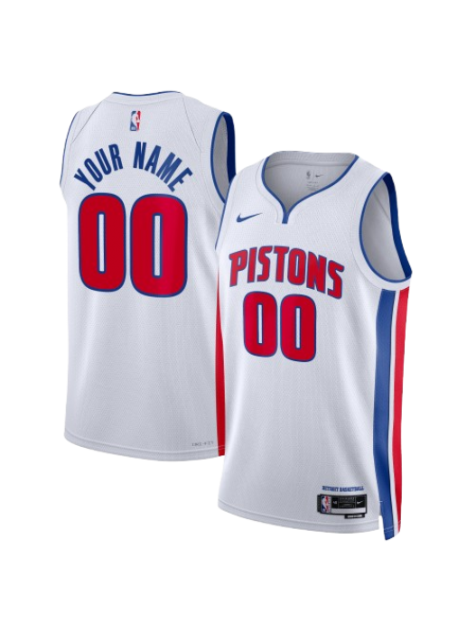DETROIT PISTONS ASSOCIATION EDITION SWINGMAN JERSEY – WHITE – CUSTOM NAME & NUMBER