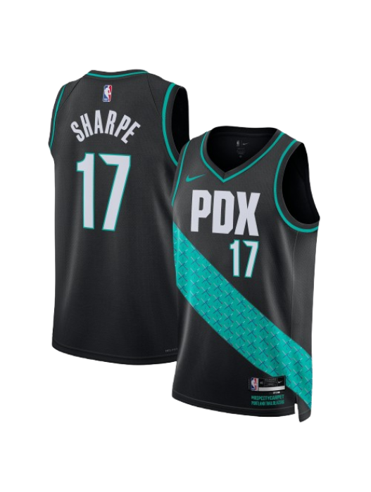 PORTLAND TRAIL BLAZERS 2025/26 CITY EDITION SWINGMAN JERSEY – BLACK – SHAEDON SHARPE