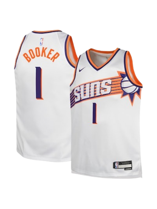 PHOENIX SUNS ASSOCIATION EDITION SWINGMAN JERSEY – WHITE – DEVIN BOOKER